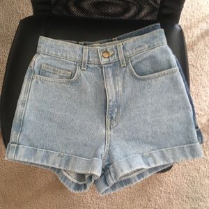 American Apparel High Waist Denim Shorts